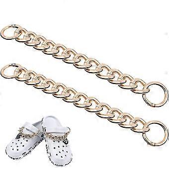 4 pieces punk chains for crocs shoe decoration diy shoe chain charms metal chain [XR]