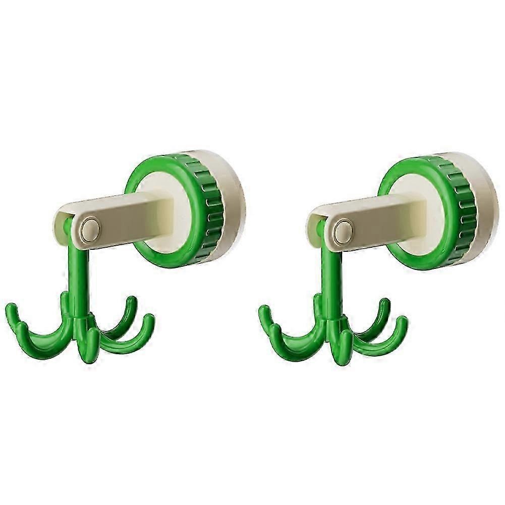 Six-Claw Hook Multi-Function Spatula Spoon Kitchenware Storage Rack Retro Suction Cup Seamless Wall Hanging Green