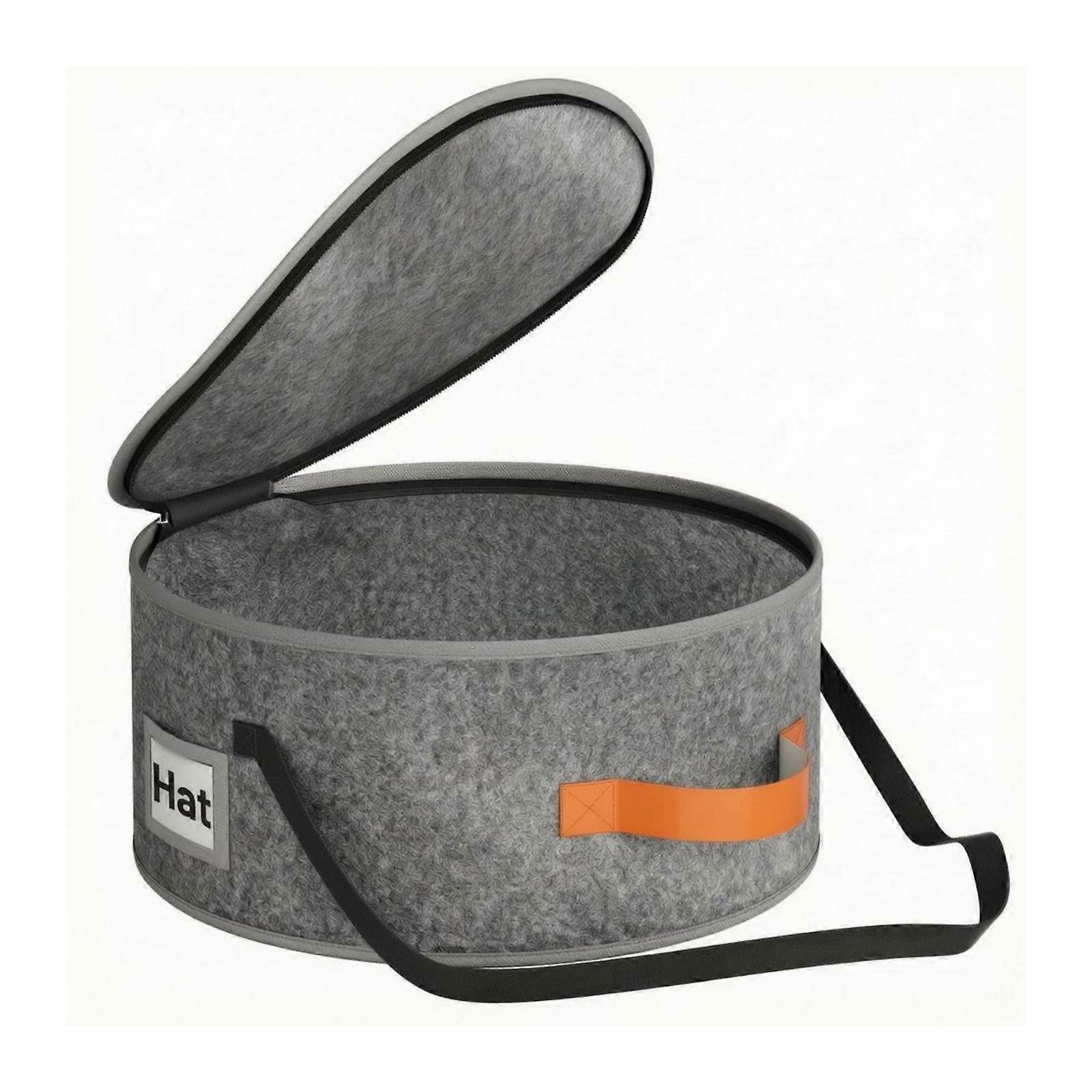 Zippered Hat Storage Container Carrying Strap Textile Hat Container