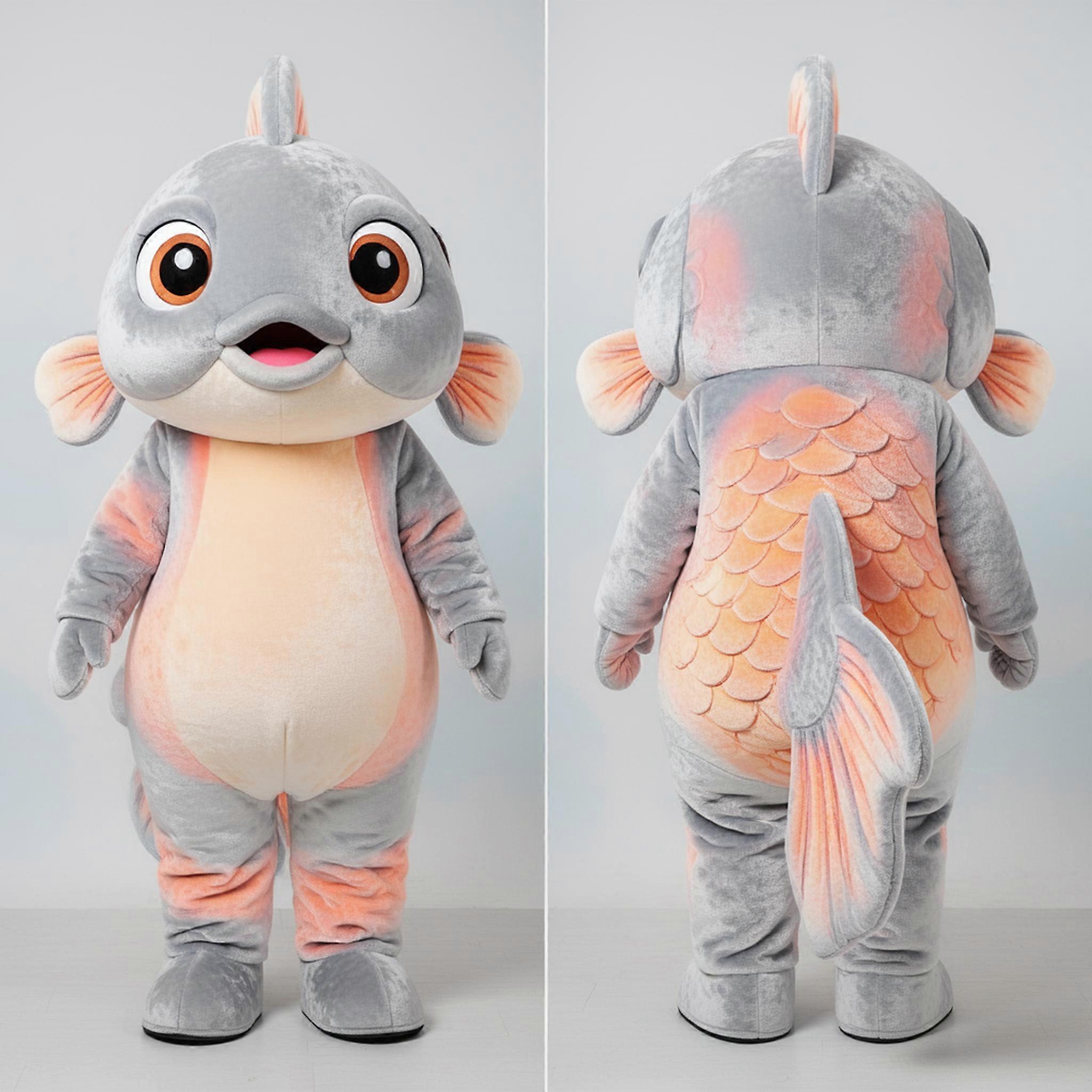 MASTICOT Silver Shimmering Playful Goldfish Mascot