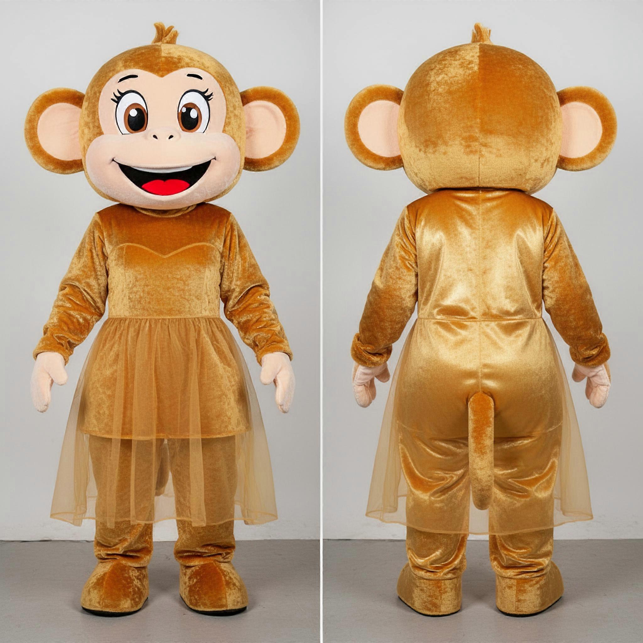 MASTICOT Golden Plush Grinning Monkey Mascot