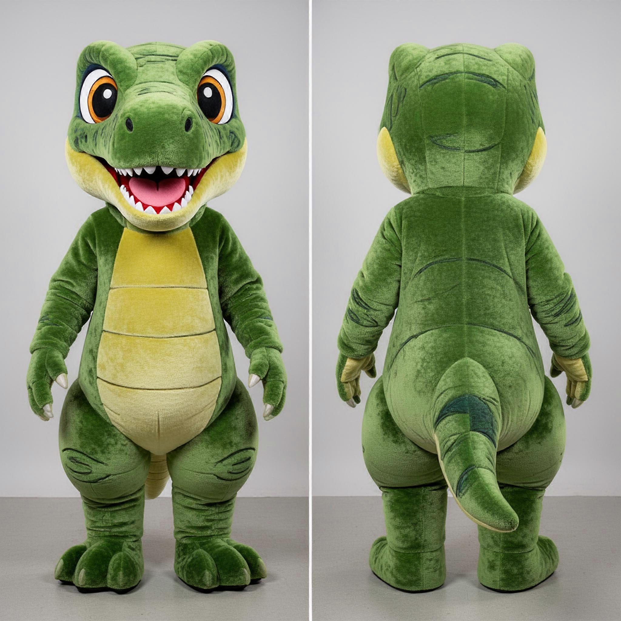 MASTICOT Olive Cartoon Utahraptor Mascot