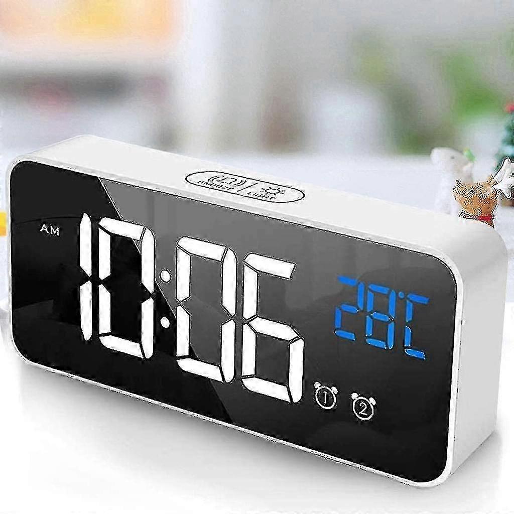Digital Clock Large Display, Led Electric Alarm Clock Mirror Makeup-