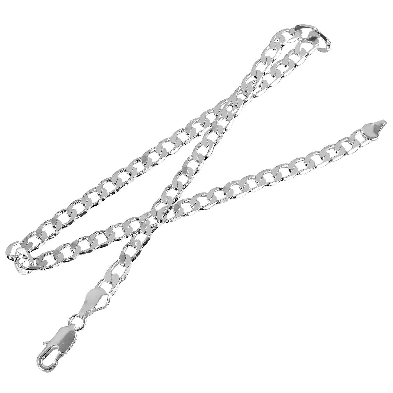 Flat Side Necklace Chain for Decor Silver Copper Plating Accessory