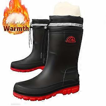 Botas de chuva de inverno unissex, forro quente em PVC, antiderrapantes, fáceis de limpar, estilosas para homens e mulheres, presente de Natal.
