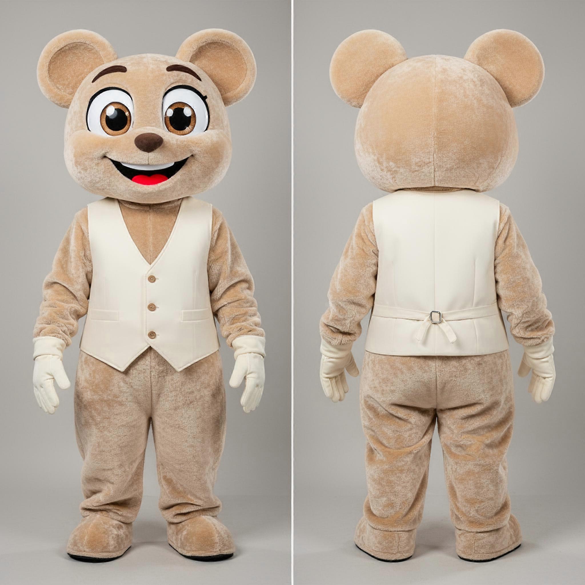 MASTICOT Beige Fluffy Smiling Goulash Mascot