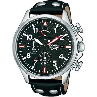 Pulsar sports Quartz Analog Man Watch with Cowhide Bracelet PS6061X1