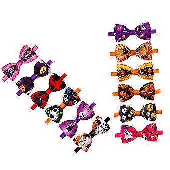 Pet Collar Halloween Bowknot Ties for Dress Up 36Pcs Mixed Style Assorted Color