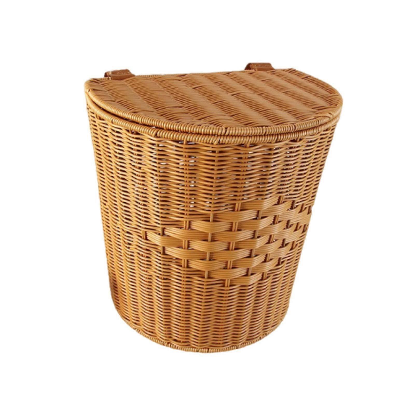 Backpack Basket with Lid Portable Woven Picking Basket Multifunctional