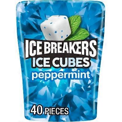 Ice Breakers Ice Cubes Peppermint Sugar Free Gum, 40 ea