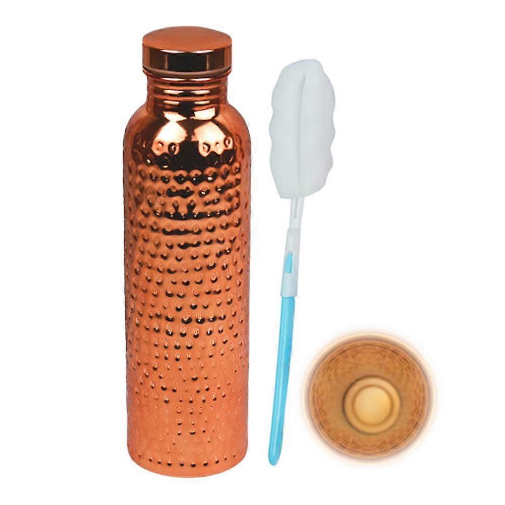 Copper-Infused Hammered Steel Flask