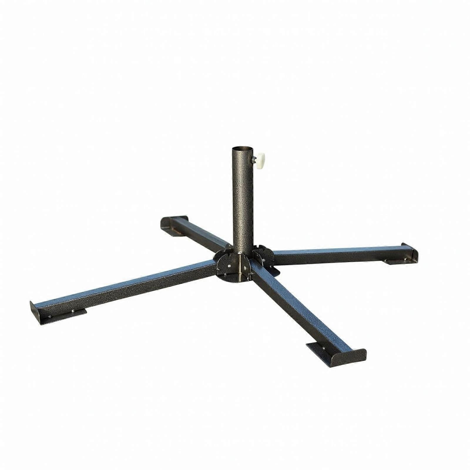 Foldable Cross-Shaped Umbrella Base | Compact, Folding Umbrella Stand with