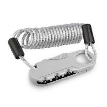Portable Multifunctional Stretchable Steel Cable Lock for Helmet, Bicycle, Motorcycle and Luggage