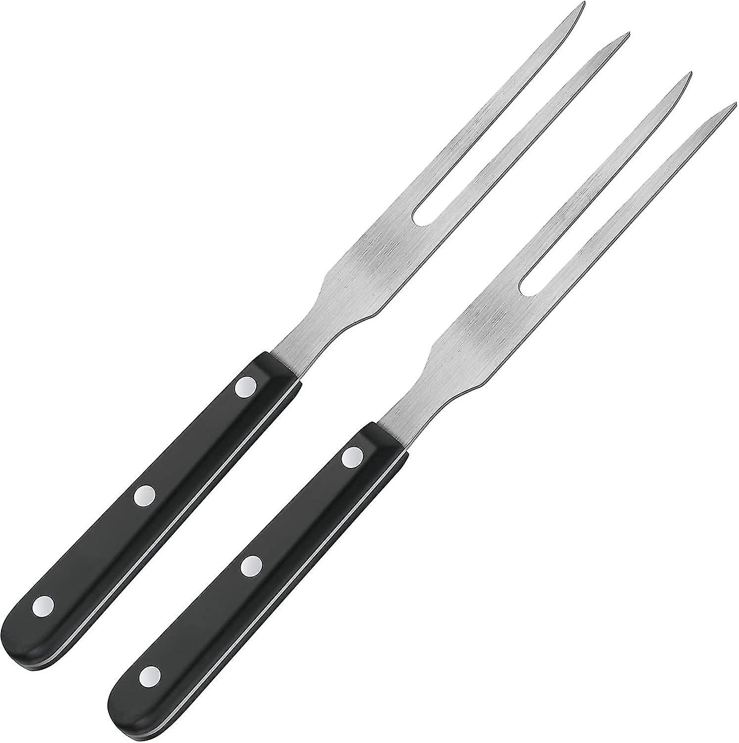 2 Pieces Stainless Steel Meat Serving Fork,with Plastic Handle Serving Grill Fork SXQ