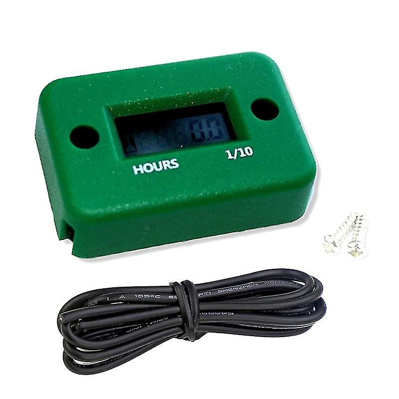 Small Digital Engine Tachometer Hour Meter Boat Scooter Mini Timer Accumulator,green