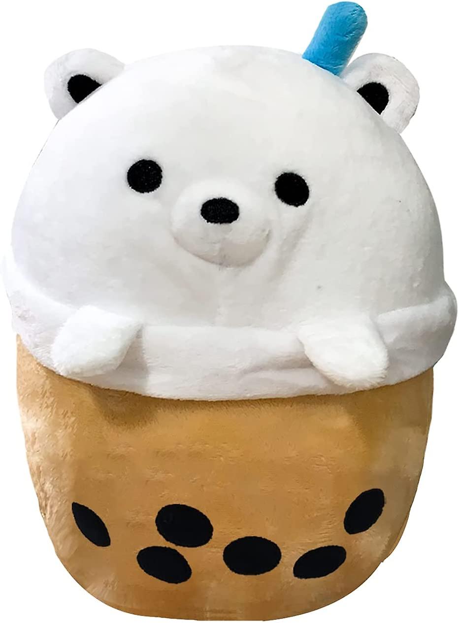 Brinquedo de Pelúcia Boba Tea de 9,8 Polegadas Marrom Pérola Leite Chá Bolha Travesseiro de Pelúcia Almofada de Abraço Macio para Casa (Marrom, 9,8 polegadas)