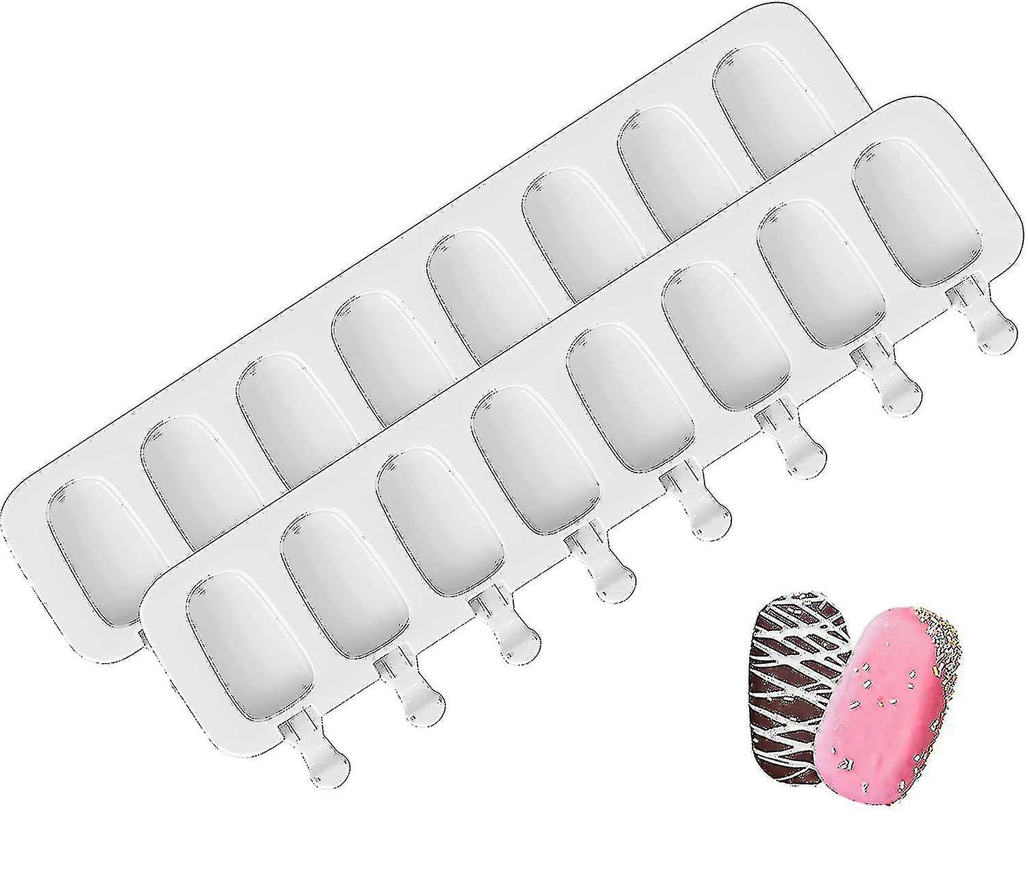 2 Pcs 8 Cells Food Safe Ice Cream Molds Popsicle Molds Silicone Molds
