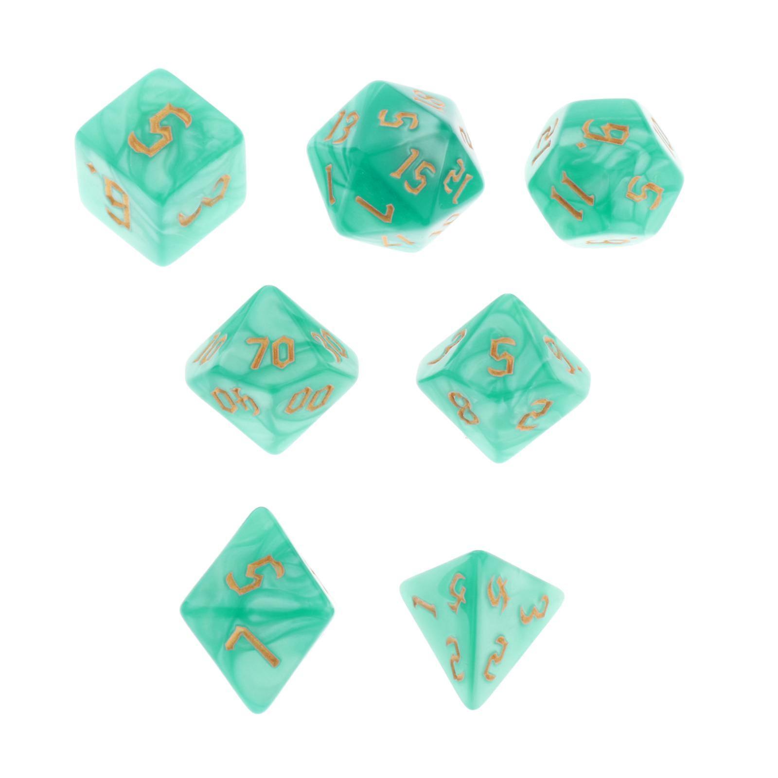 Polyhedral Dices Different Numbers Engraved Puzzle Game Gifts Light Pink