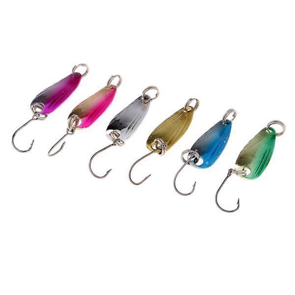 2x6pcs 2,5 g Metall Angelköder Löffel Spinner Köder Treble Hook Tackle