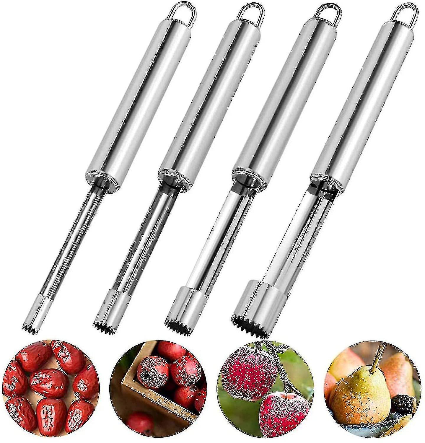 4 Pcs Fruit Corer, Multi-function Fruit Corer, Apple Corer Remover, Apple Corer Acier inoxydable, Fou