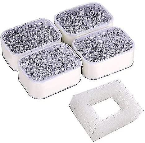 4 Activated Carbon Filters And 1 Foam Filter For Pet Water Dispenser, Bpa Free