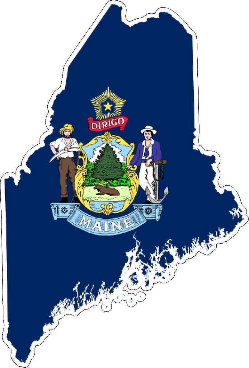 贴纸贴纸胶粘汽车乙烯基旗地图缅因州美国