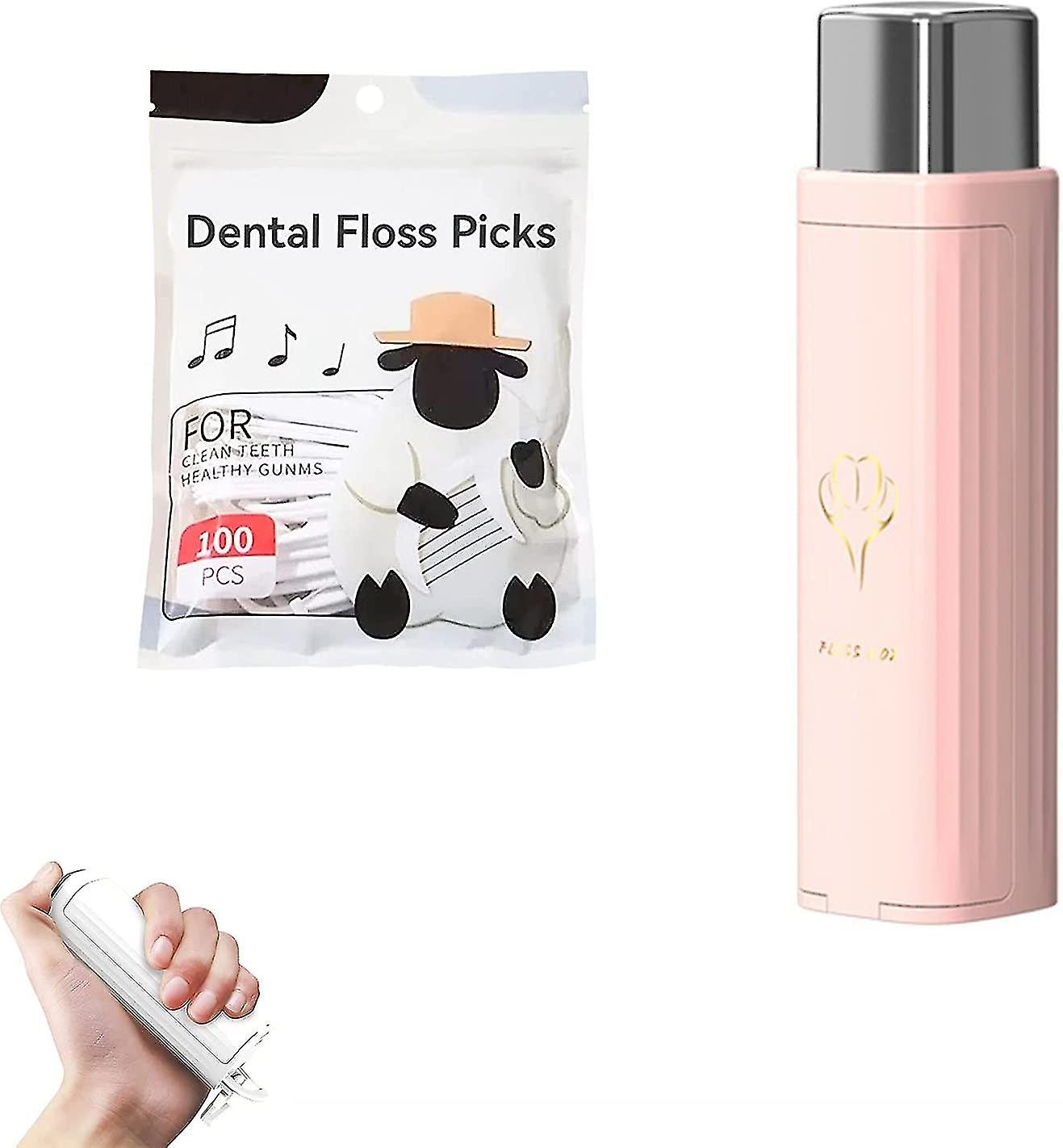 Portable Floss Dispenser, 2023 New Dental Floss Picks Dispenser Dental Floss Portable Case With 100pcs Dental Floss