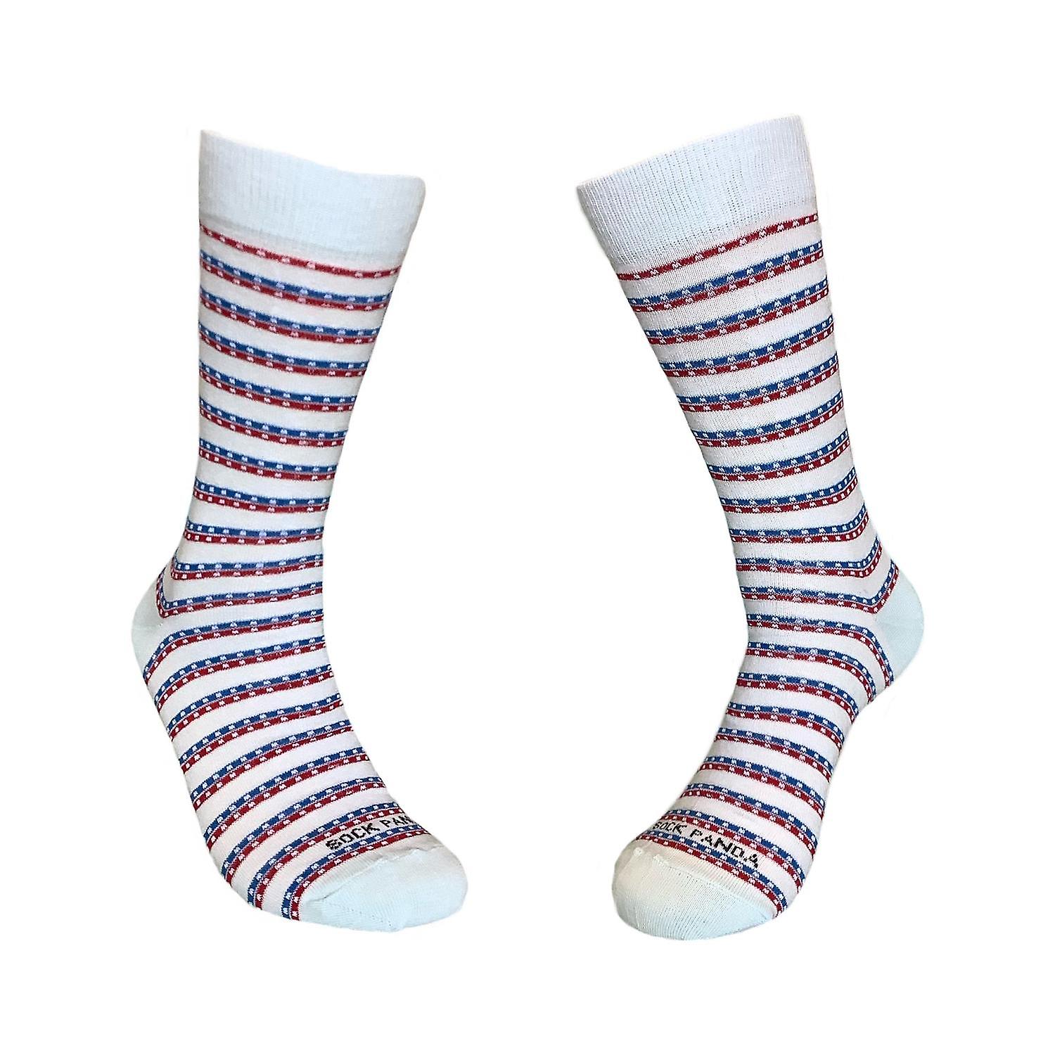 来自 Sock Panda 的时尚爱国红蓝钉袜