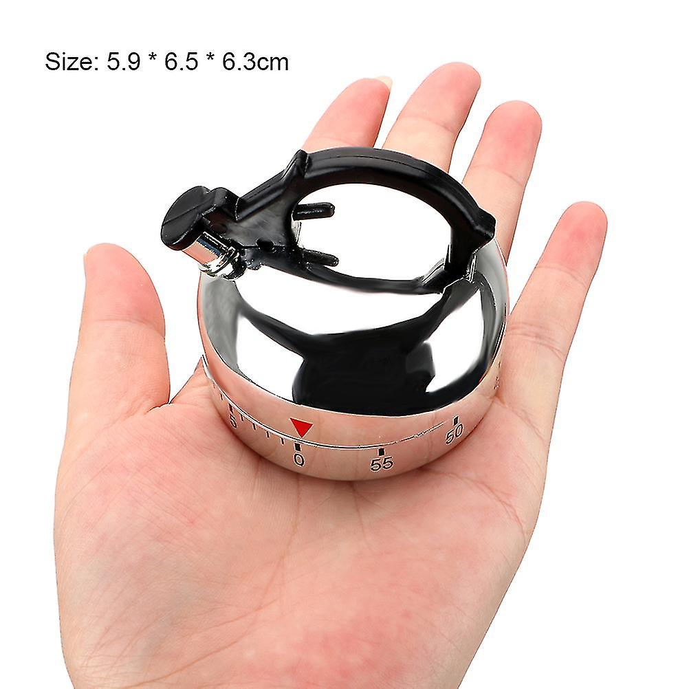 Kettle Shaped Mechanical Timer 60-Min Countdown 5.9x6.5x6.3cm
