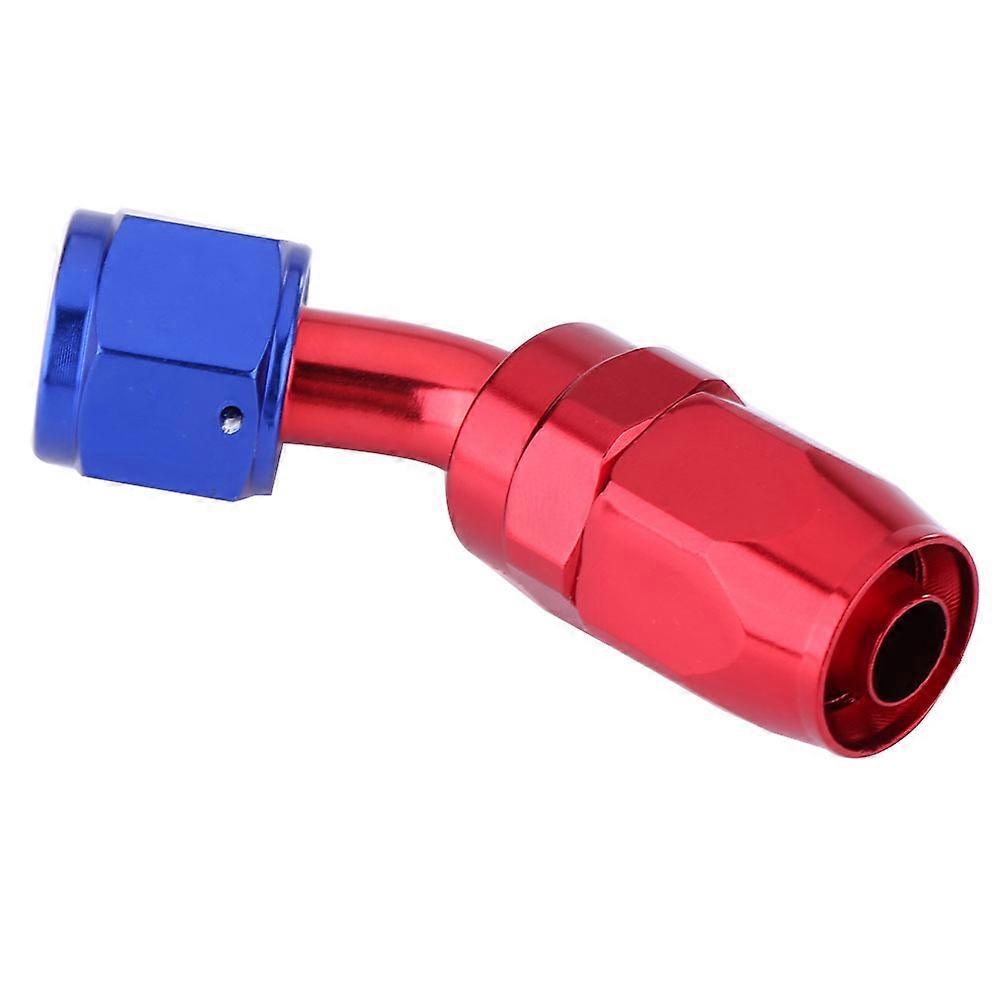 AN8 Fuel Line Hose End Swivel Fitting Oil Cooler Adapter Blue and Red Color Anodized 45°