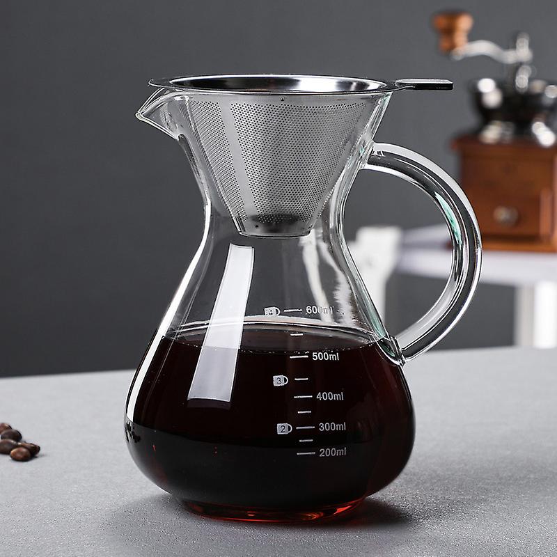 High Borosilicate Glass Pour-Over Coffee Pots Large Capacity Efficient Coffees Pot for Kitchen Use