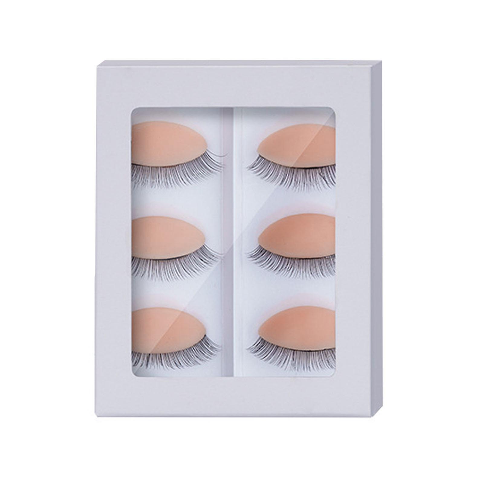 Lot de 3 paires de paupières de rechange en silicone pour tête de mannequin, rose