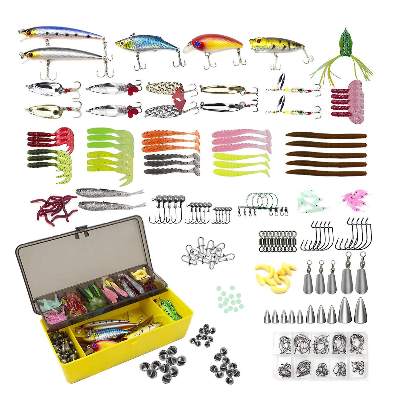 Angelköder Köder Tackle 303Pcs Angelköder Set Crankbait Haken Soft Worm