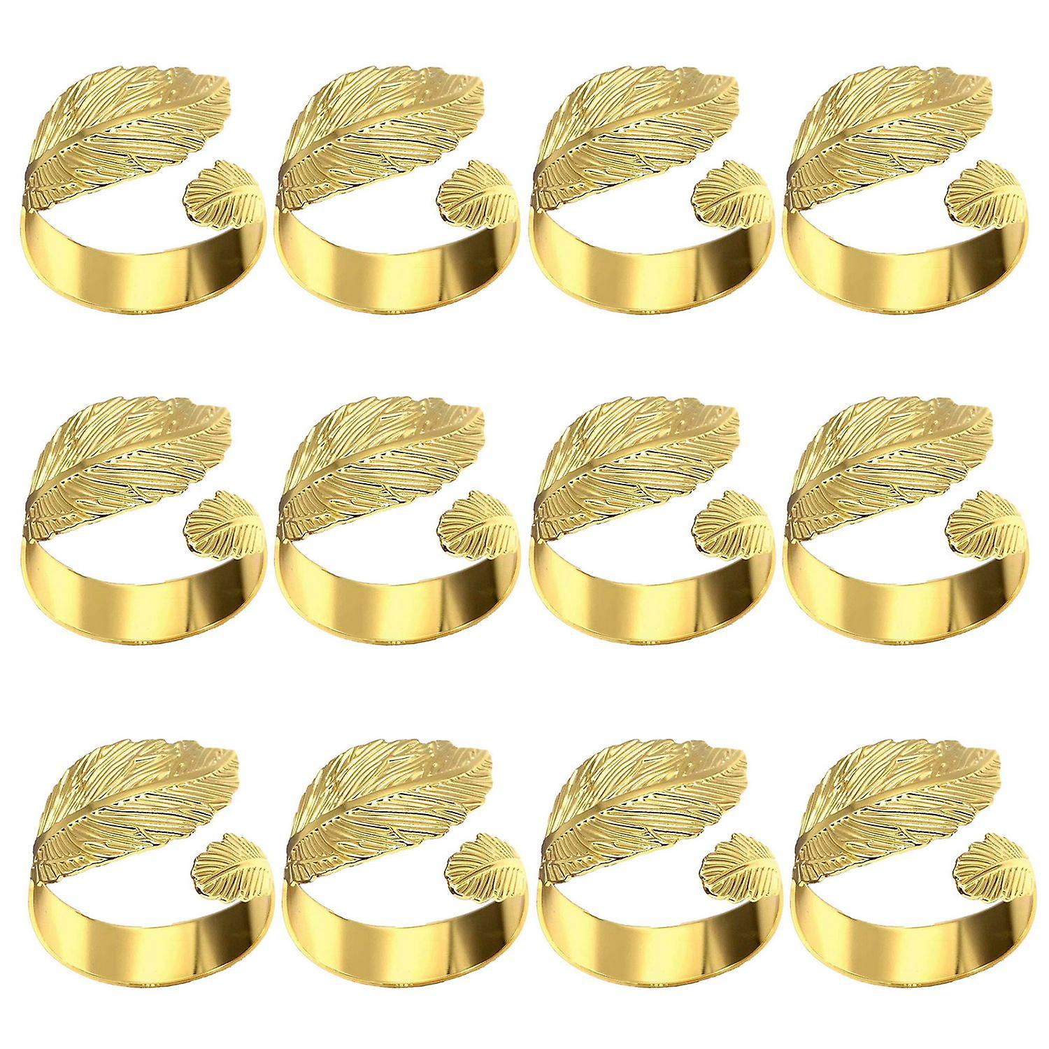 12Pcs Napkin Rings Creative Shape High Strength Rustproof Bright Color Not Easily Deformed Decorativ