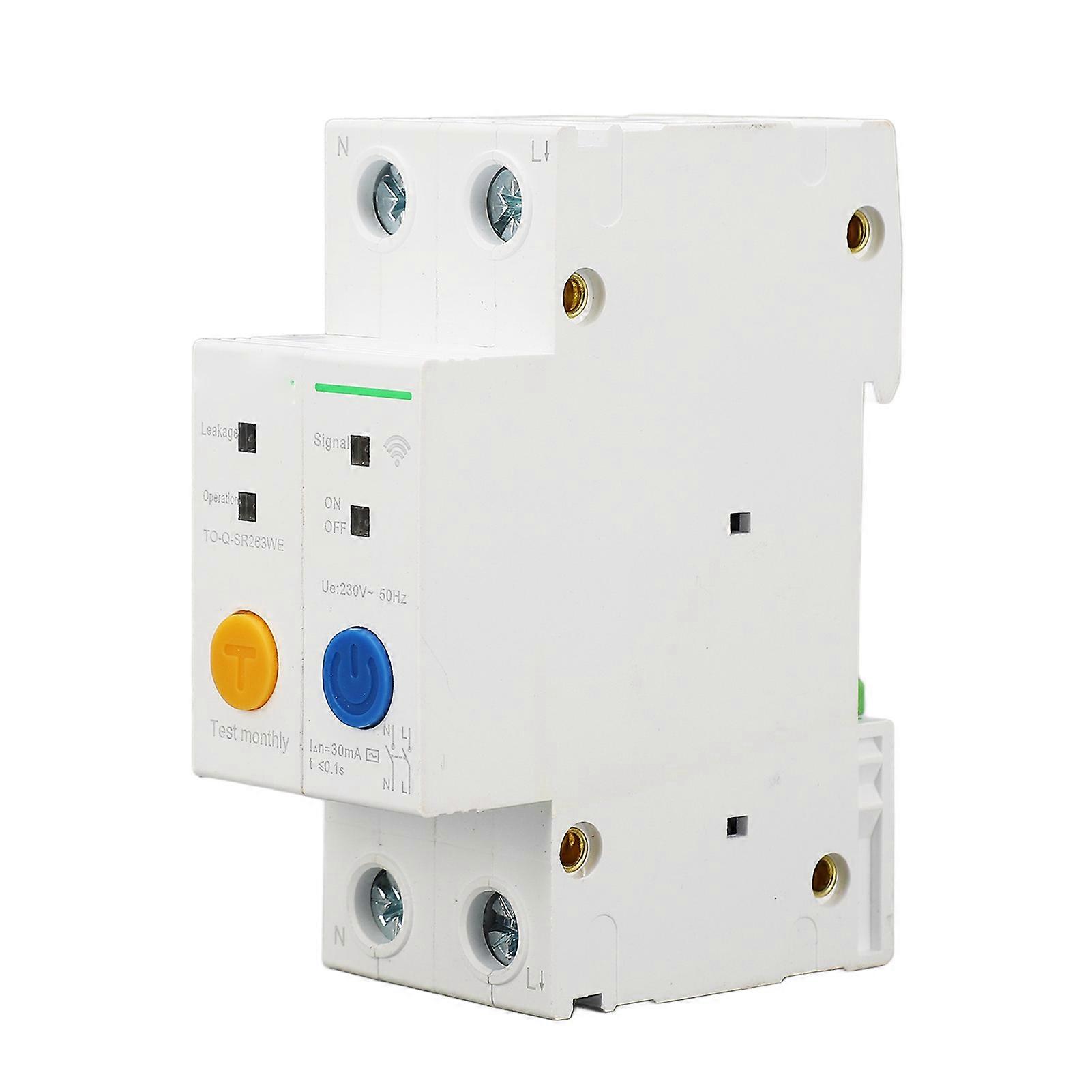 Risegun Circuit Breaker 2P Wi-Fi Din Rail Mount Circuit Breaker 63A, Remote Control Timing Real-Time Monitoring, AC230V