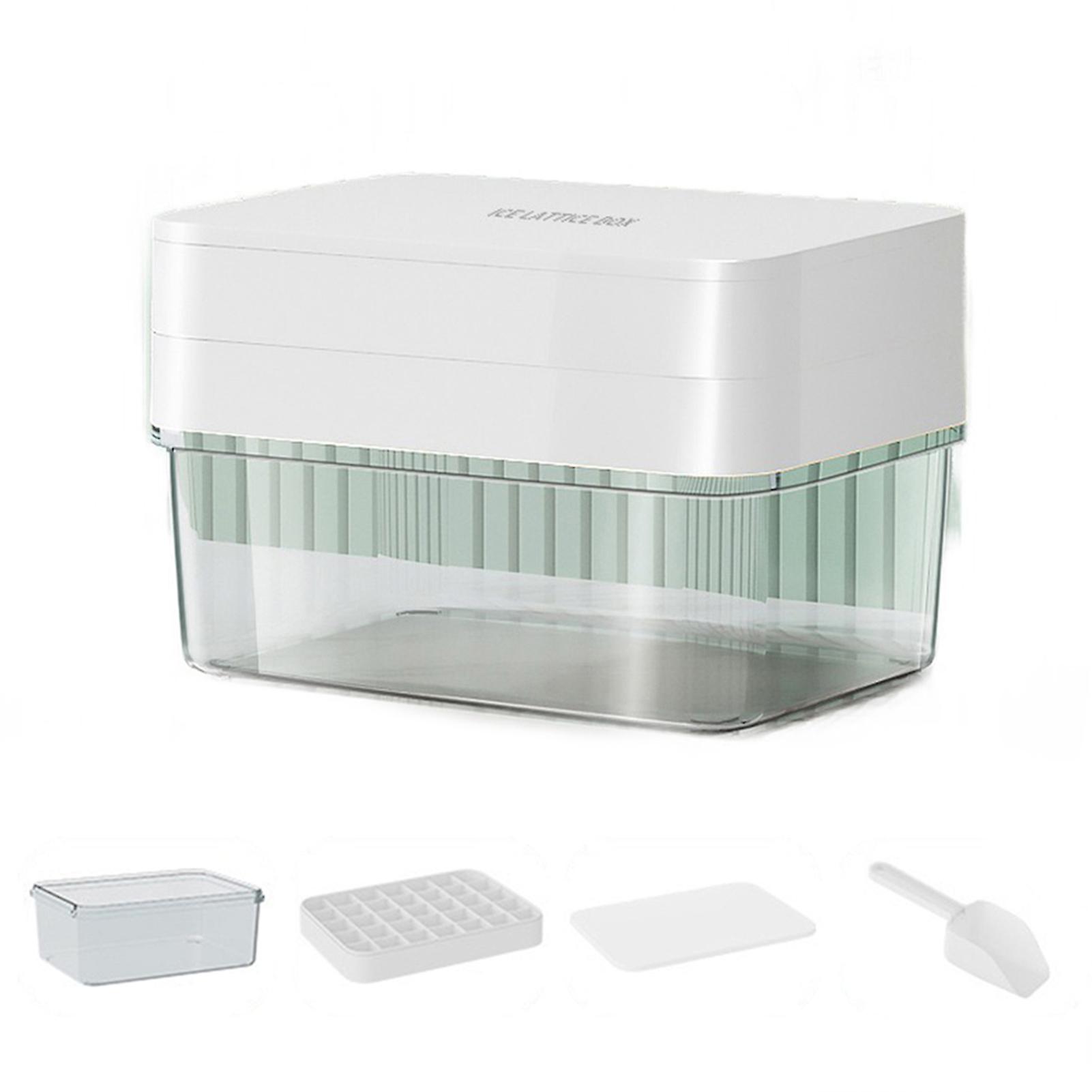 Large Capacity  Ice Tray Stencil with Lid Ice Storage Box Ice Cubes Template