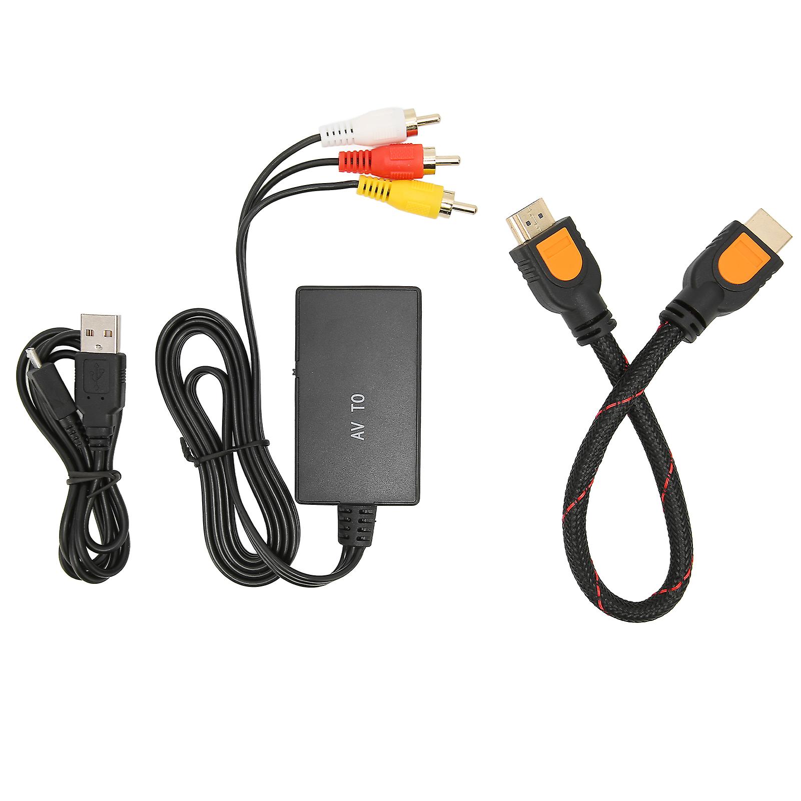 Composite Video Audio Converter, Abs Ensures Durable Performance For Your Gaming And Movie Nights, Convert Analog Rca To Digital Hdmi Output, Plug