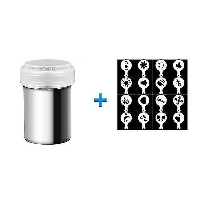 1 Shake 16 Stencils Fancy Coffee Chocolate Cocoa Printing Model Foam Spray Assembly