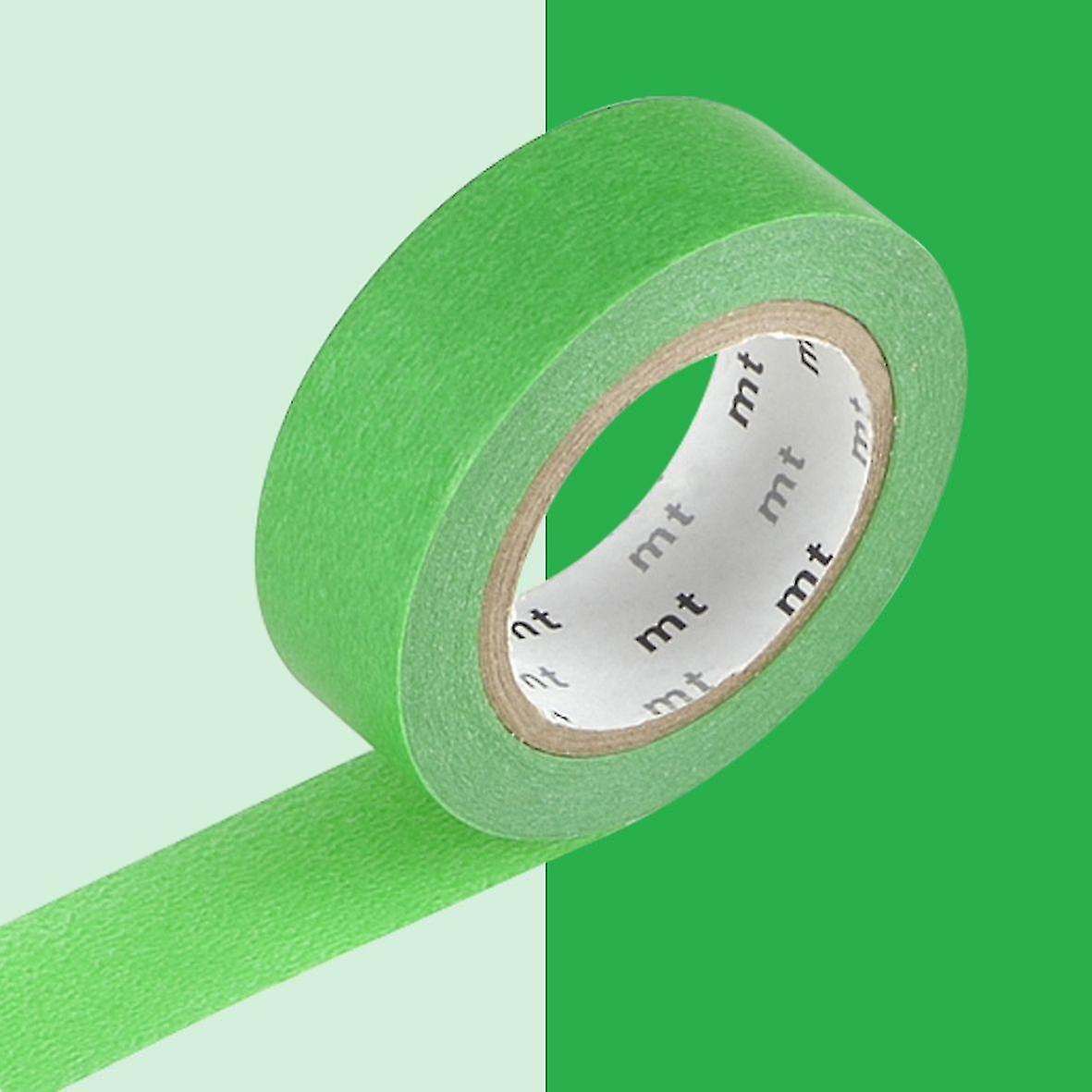 Masking tape unicolor - Green - 1,5 cm x 7 m-YKY416