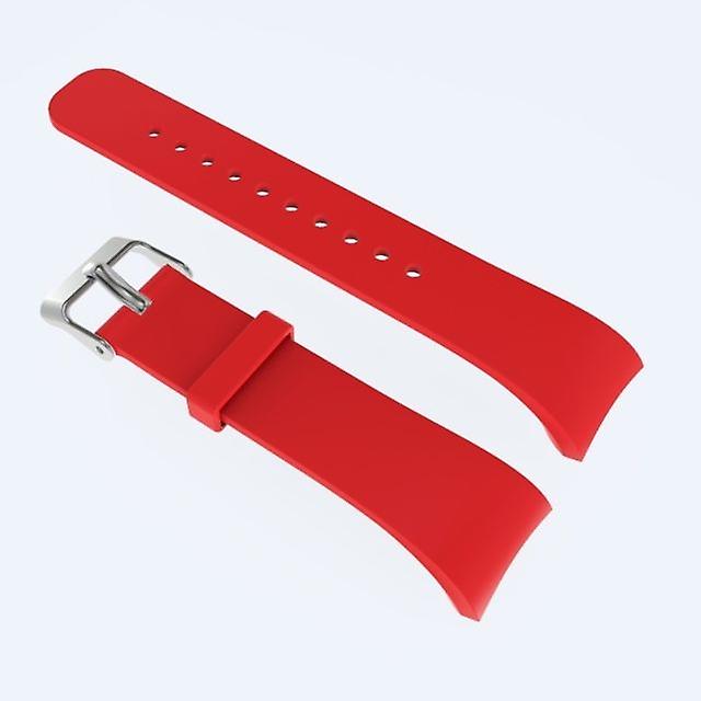 Solid colour leather watchband for Galaxy Gear Fit2 R360 (red)