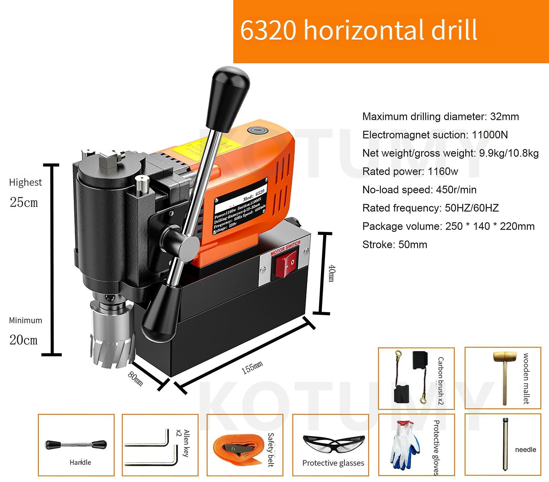 Suction Iron High Altitude Drilling Hine Horizontal Bench Electric Portable Magnetic Drill
