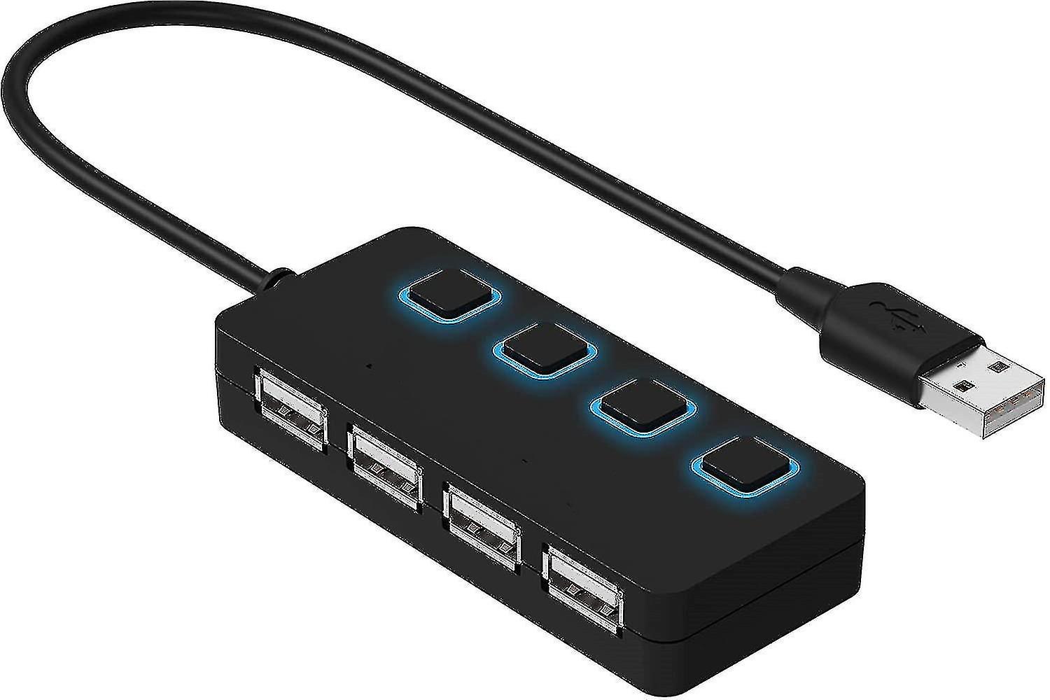 2023 New 4-port Usb 2.0 Data Hub With Individual Led Lit Power S Es [charging Not Supported] For Mac