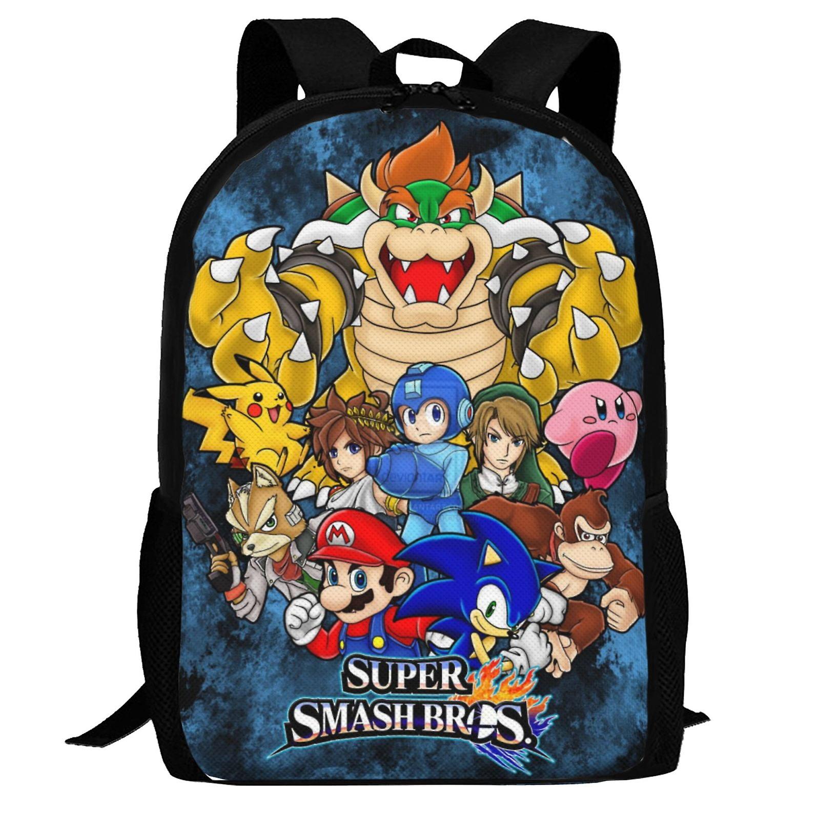 Super Smash Bros Ultimate Backpack,3d Print Laptop Backpack Lightweight Casual Daypack Bookbag Multi-Function Travel Backpack