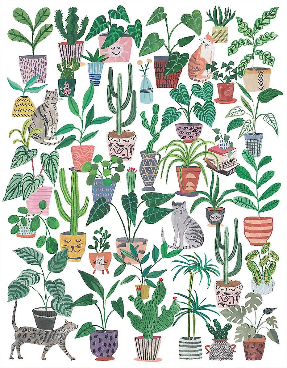 Pieces & Peace Cats and Plants Jigsaw Puzzle (500 Pieces)