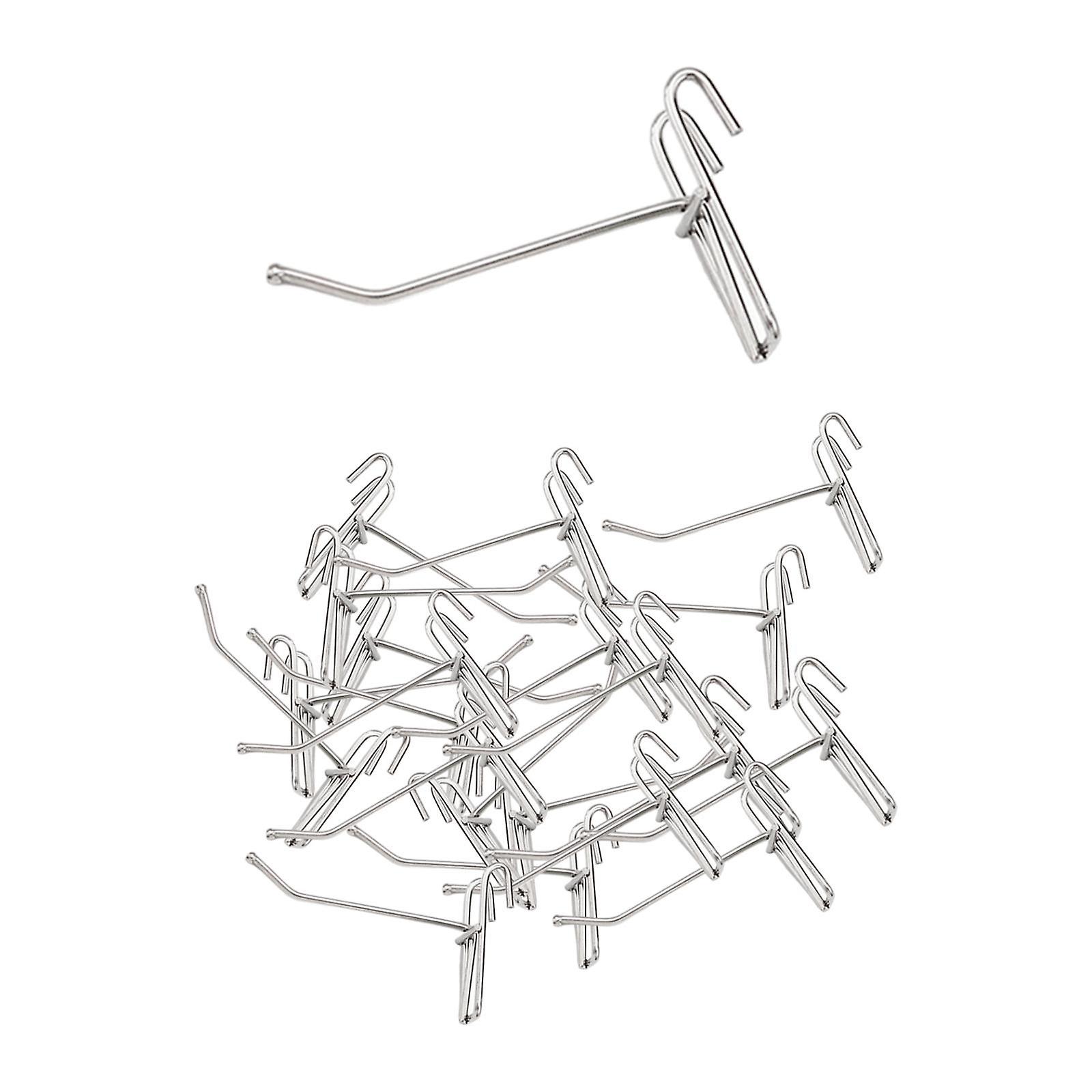25Pcs Grid Wall Panel Display Hooks for Garage Convenience Store Retail Shop 10.5cm