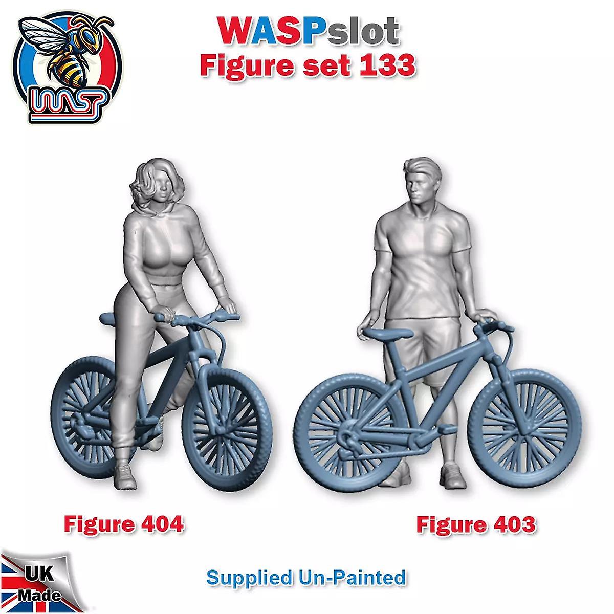 Trackside Unpainted Figures Cyclers x 2 Scenery Set No 133 1:32 Wasp
