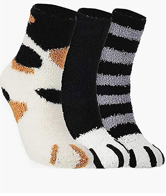 Dww-Cat Claw Strumpor Fluffy Cat Sleeping Socks Bekväma Cat Tofflor Kvinnors Vinter Varma Strumpor