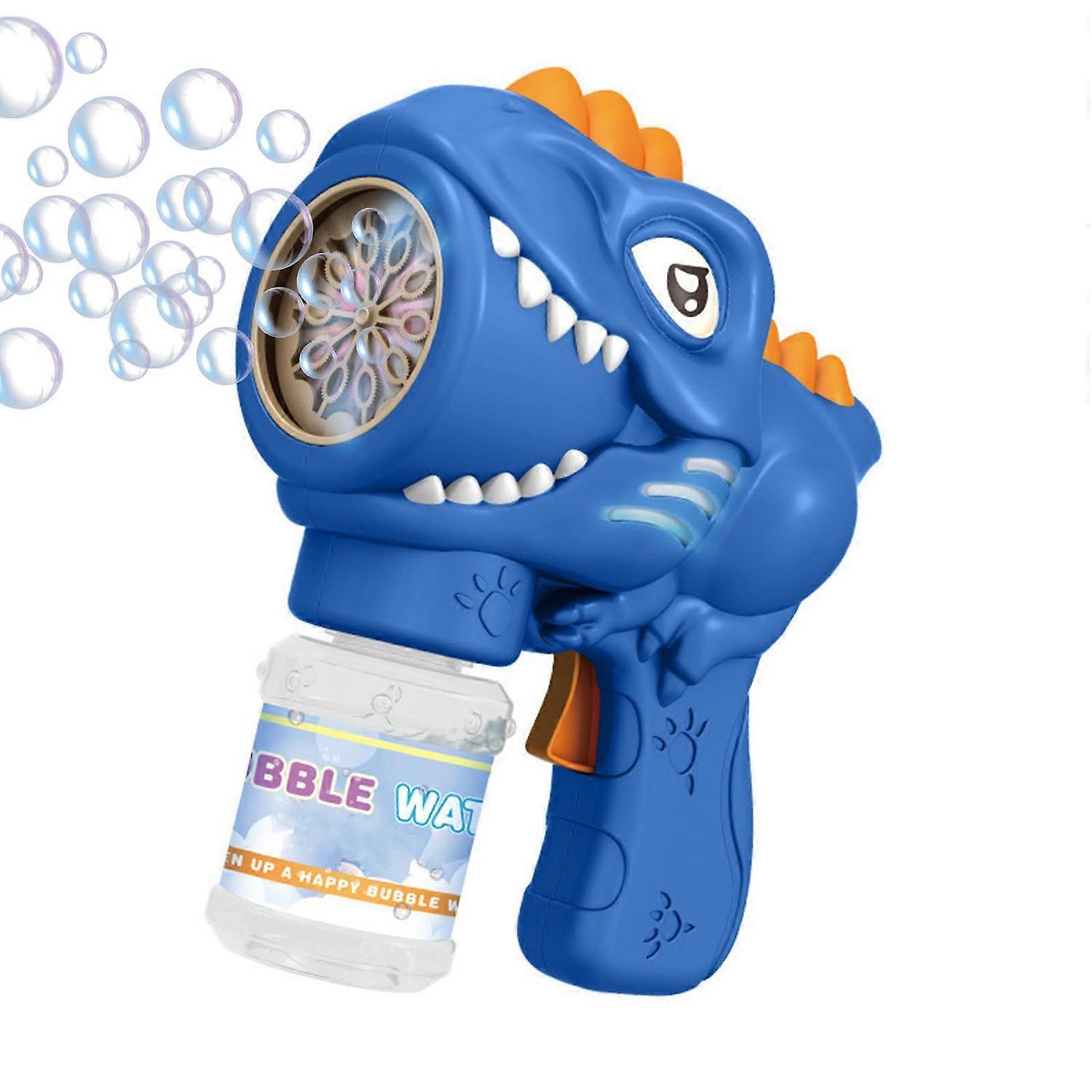 Cartoon Dinosaur Bubble Maker Machine with Light 10 Holes Portable Kids Handheld Automatic Bubble
