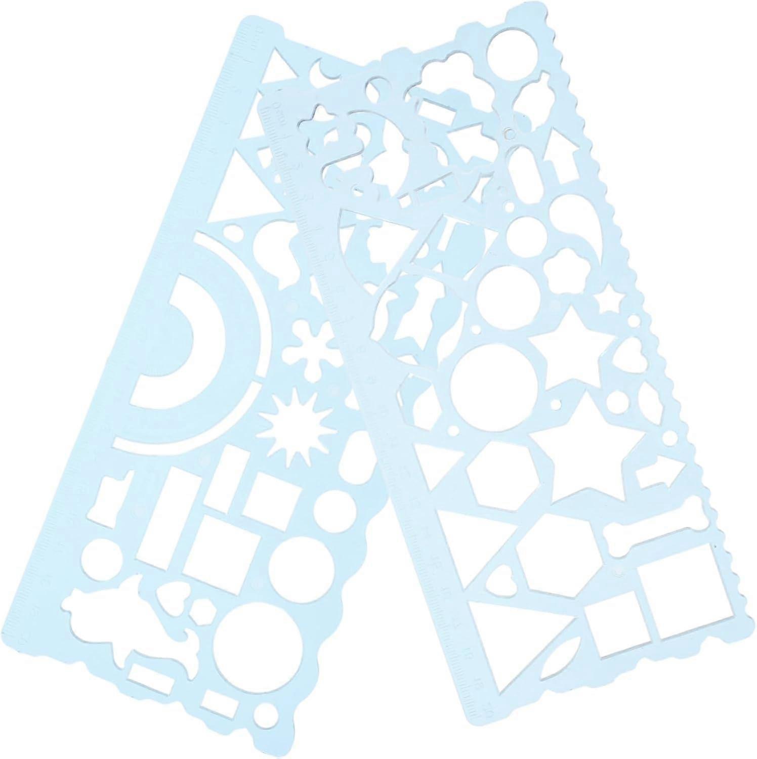 2pcs Elementary School Students' Geometric Ruler Stencils for Drawing Students Draw Template Drawing Tools Drawing -Yx