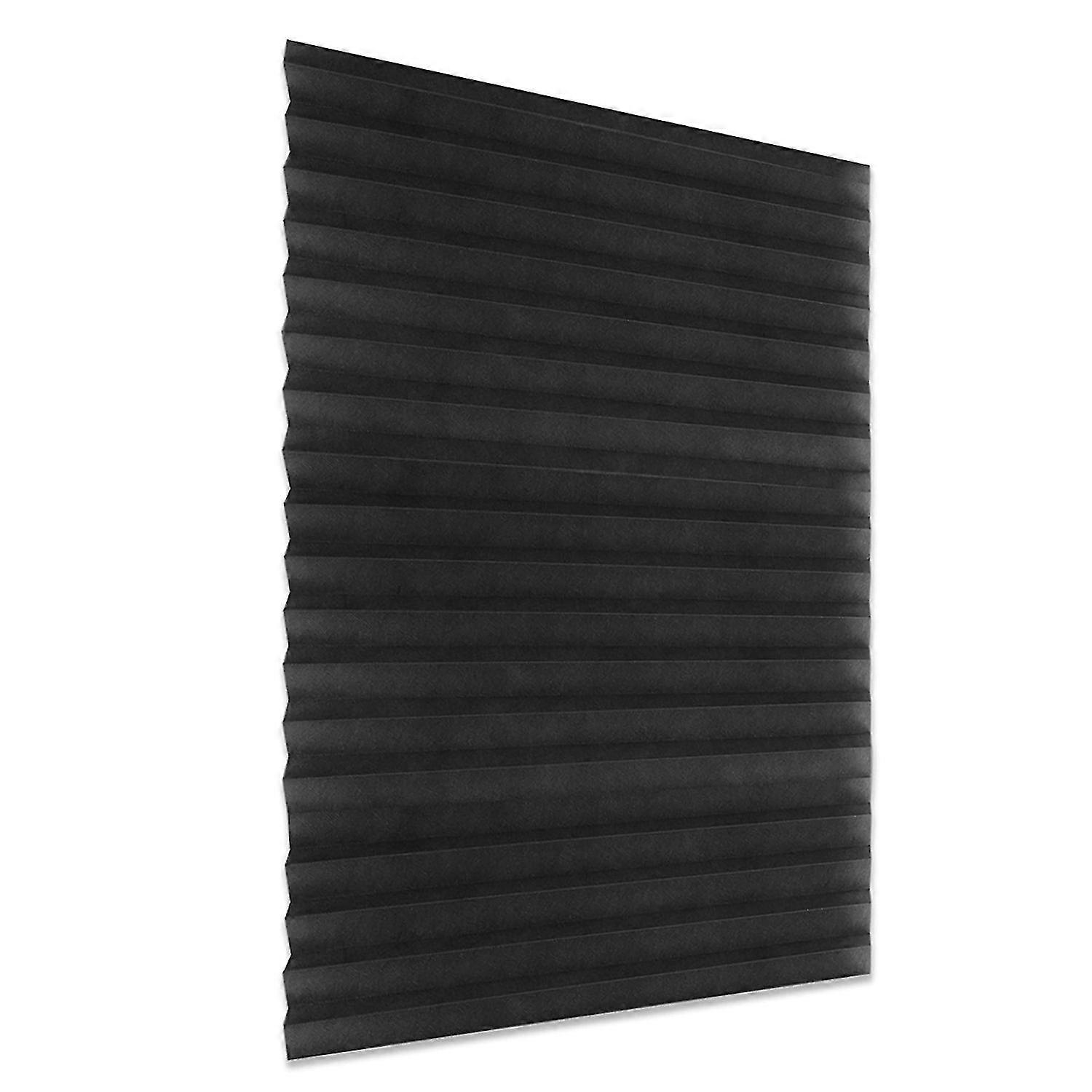 Blackout Pleated Window Shades Window Blind Blackout Light Block Cordless Black 35   -Sy